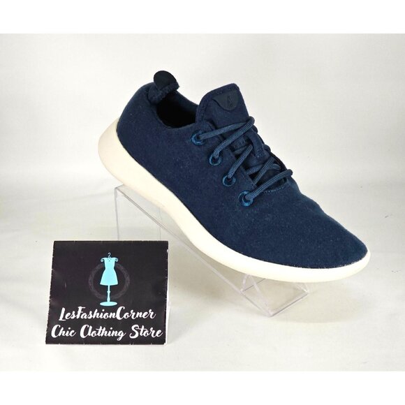 Allbirds Men’s Wool Runners in Tuke Midnight Blue White Cream Soles Size 11 301 - Picture 15 of 16